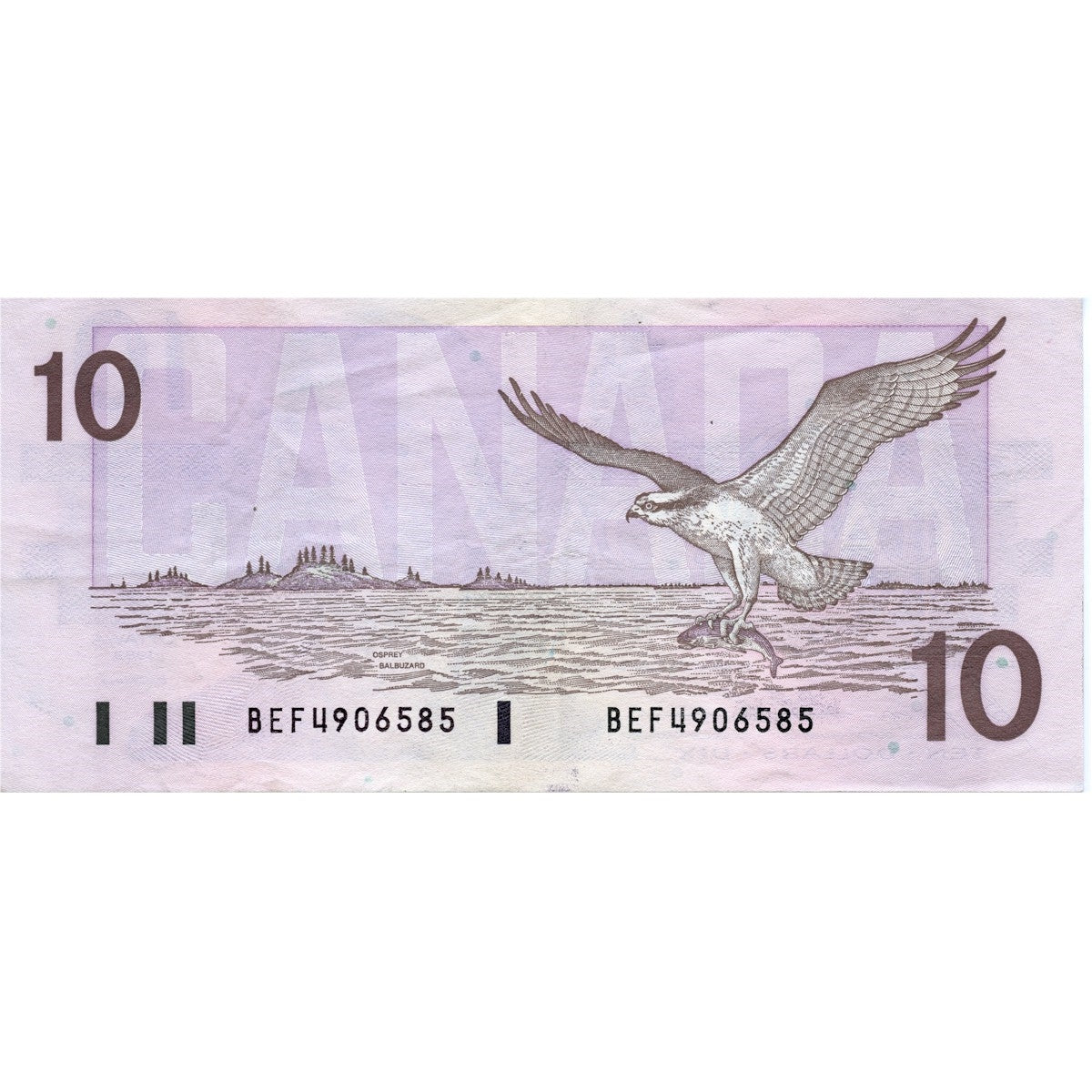 BC-57b 1989 Canada $10 Bonin-Thiessen, BEF, VF-EF (VF30)