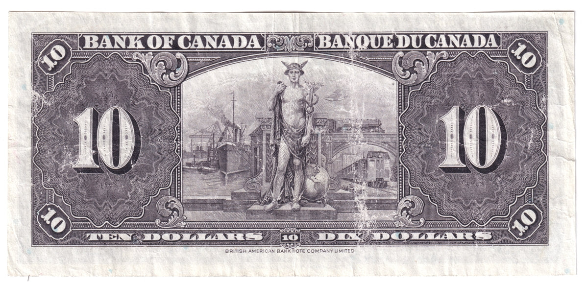 BC-24b 1937 Canada $10 Gordon-Towers, L/D, CIRC