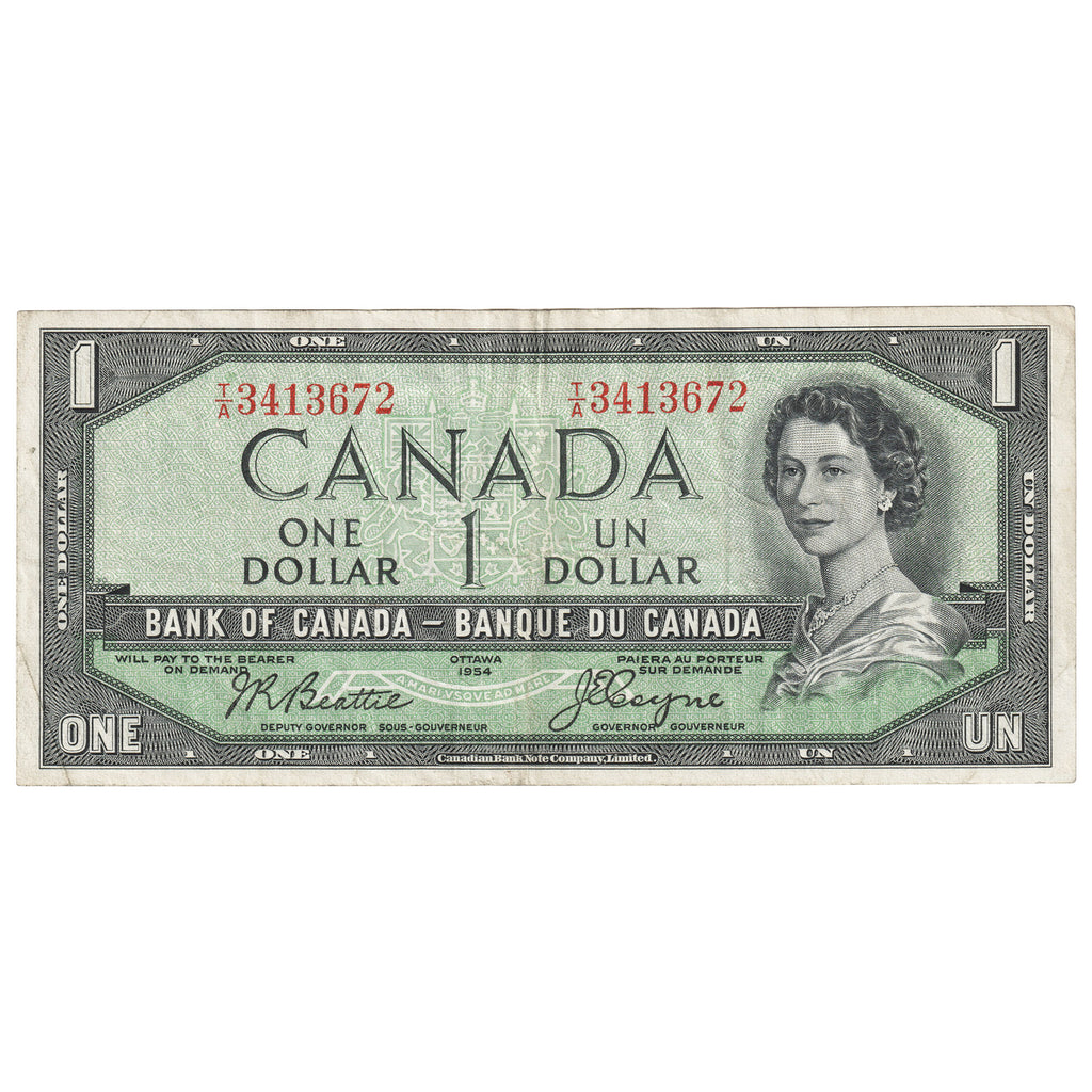 BC-29b 1954 Canada $1 Beattie-Coyne, Devil's Face, T/A, VF