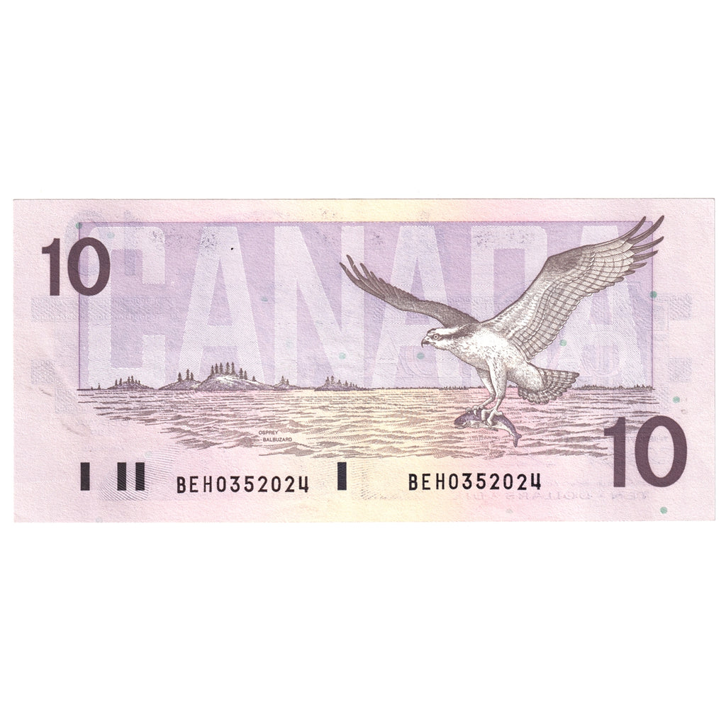 BC-57c 1989 Canada $10 Knight-Thiessen, Circulation Issue, BEH, AU
