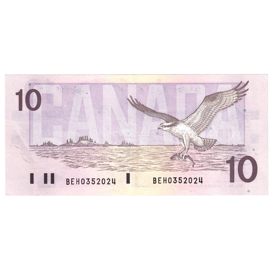 BC-57c 1989 Canada $10 Knight-Thiessen, Circulation Issue, BEH, AU