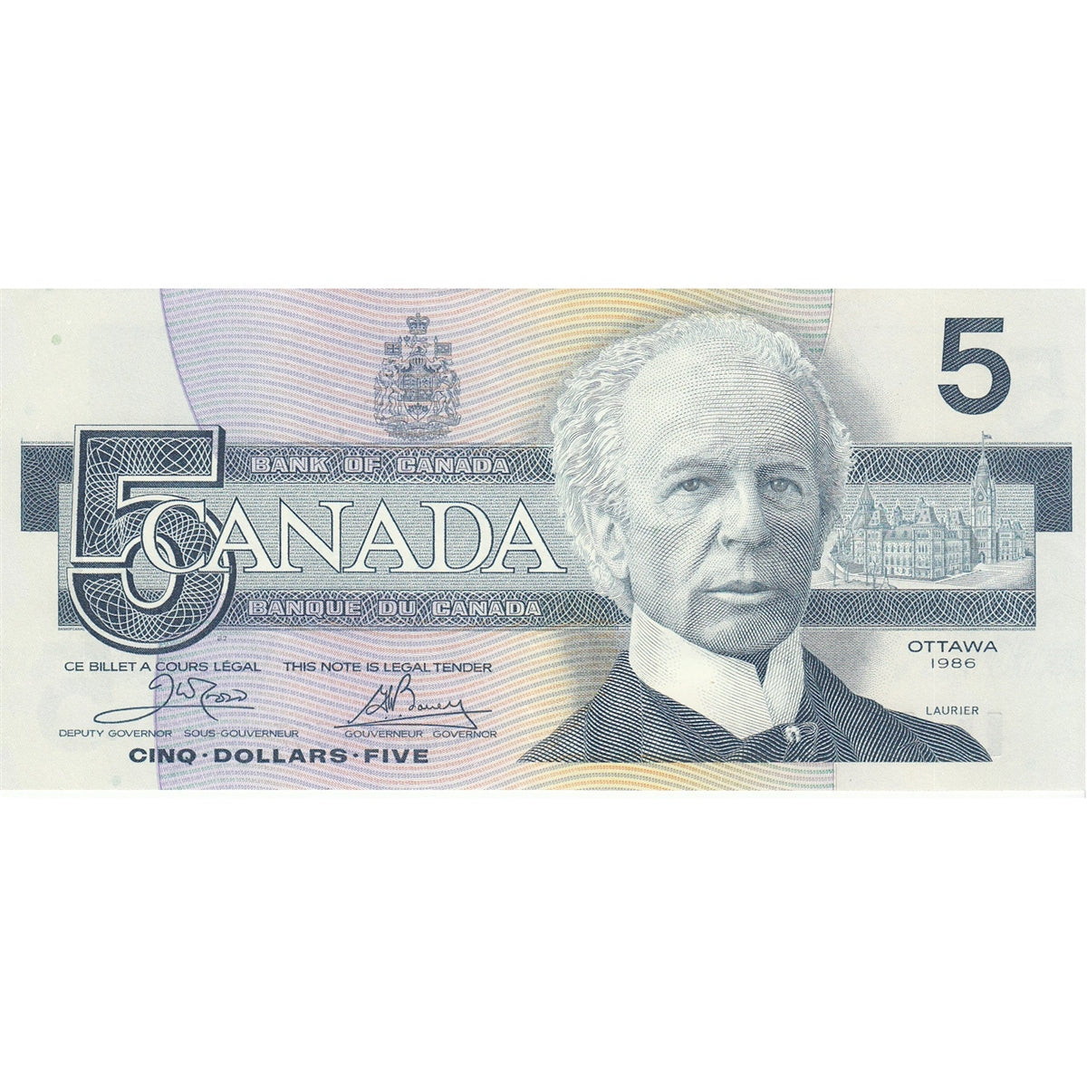 BC-56a 1986 Canada $5 Crow-Bouey, EOG, EF-AU (EF45)