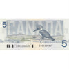BC-56a-i 1986 Canada $5 Crow-Bouey, EOS, AU-UNC (AU55)