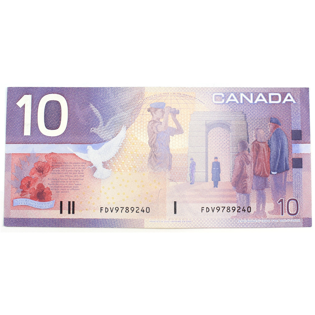 BC-63aA 2000 Canada $10 Knight-Thiessen, FDV (9.10M-9.86M), EF-AU (EF45)