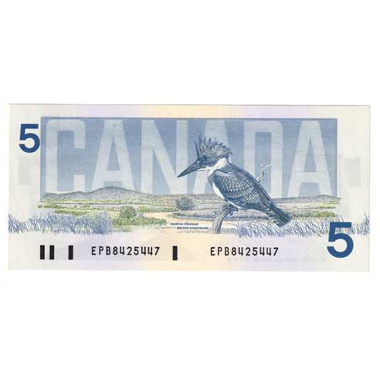 BC-56a-i 1986 Canada $5 Crow-Bouey, EPB, Choice Uncirculated (CUNC63)