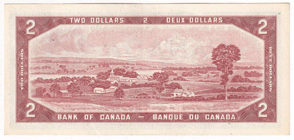 BC-38b 1954 Canada $2 Beattie-Rasminsky, Y/R, EF-AU (EF45)