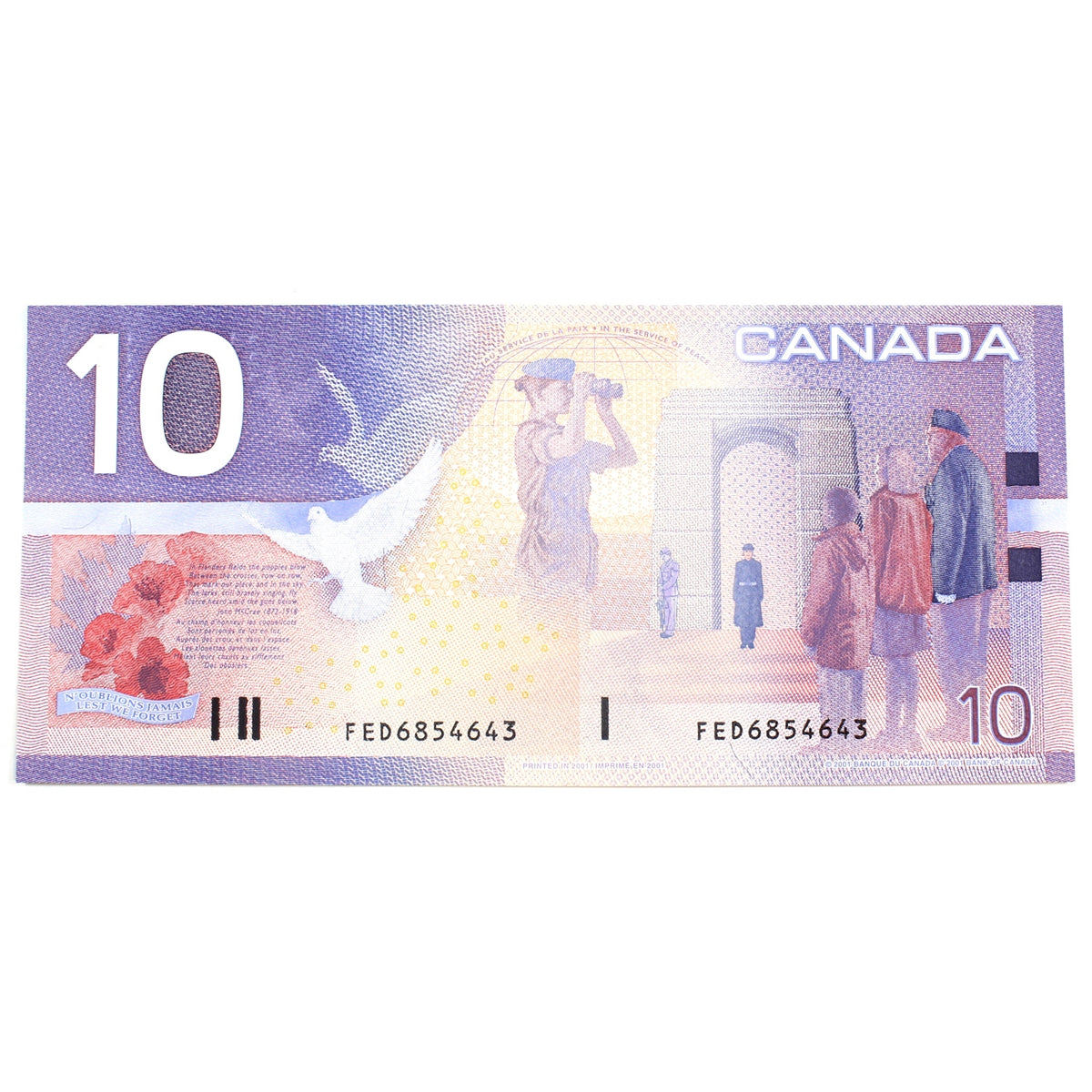 BC-63b 2001 Canada $10 Knight-Dodge, FED, Choice Uncirculated (CUNC63)