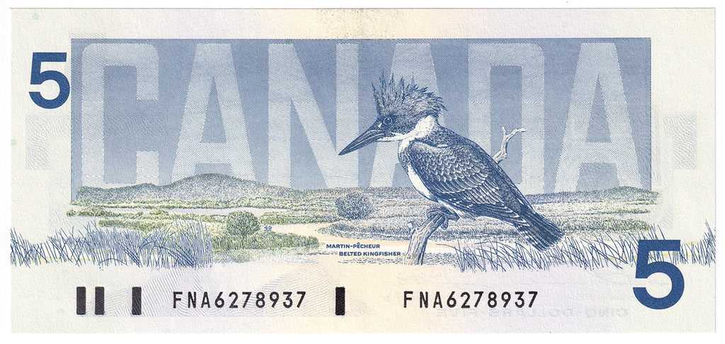 BC-56b 1986 Canada $5 Thiessen-Crow, FNA, Choice Uncirculated (CUNC63)