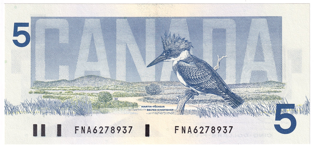 BC-56b 1986 Canada $5 Thiessen-Crow, FNA, Choice Uncirculated (CUNC63)