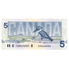 BC-56a-i 1986 Canada $5 Crow-Bouey, EON, AU-UNC (AU55)