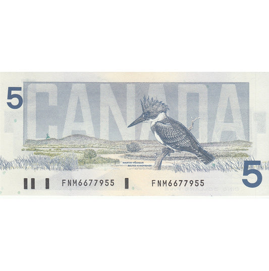 BC-56b 1986 Canada $5 Thiessen-Crow, FNM, AU-UNC