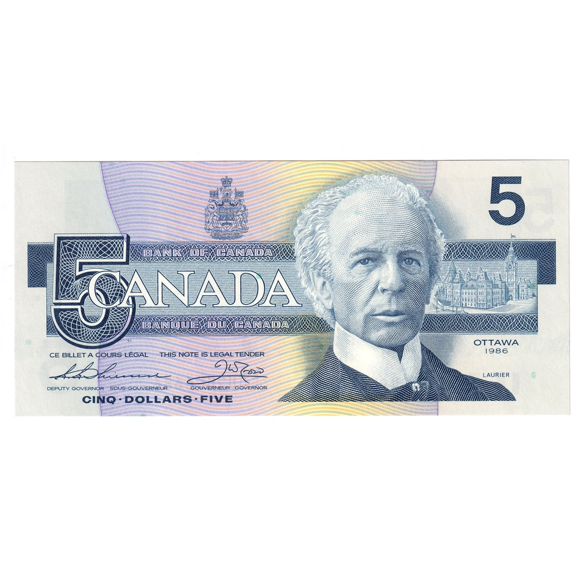 BC-56b 1986 Canada $5 Thiessen-Crow, FOU, CUNC
