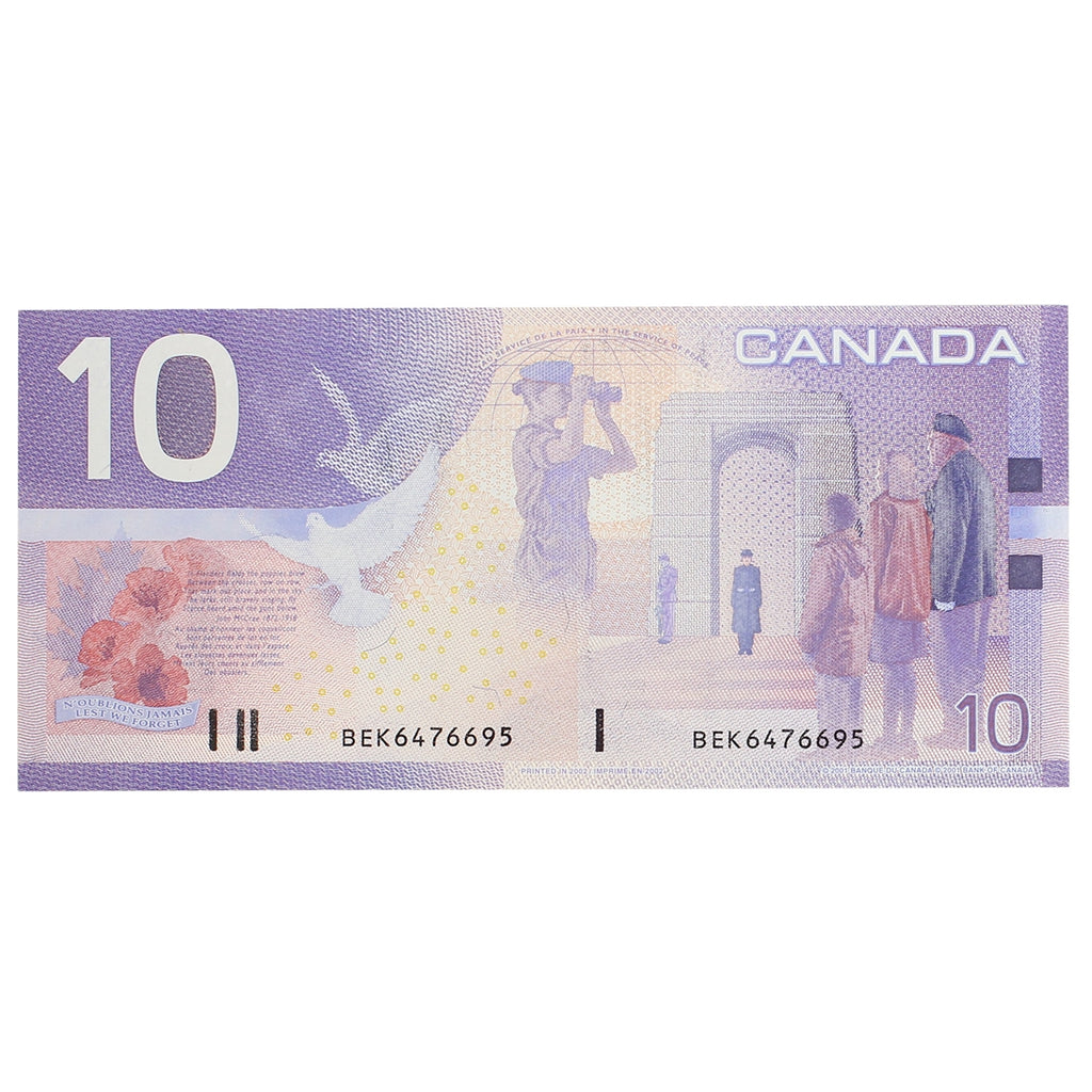 BC-63b-i 2002 Canada $10 Knight-Dodge, BEK, Choice Uncirculated (CUNC63)