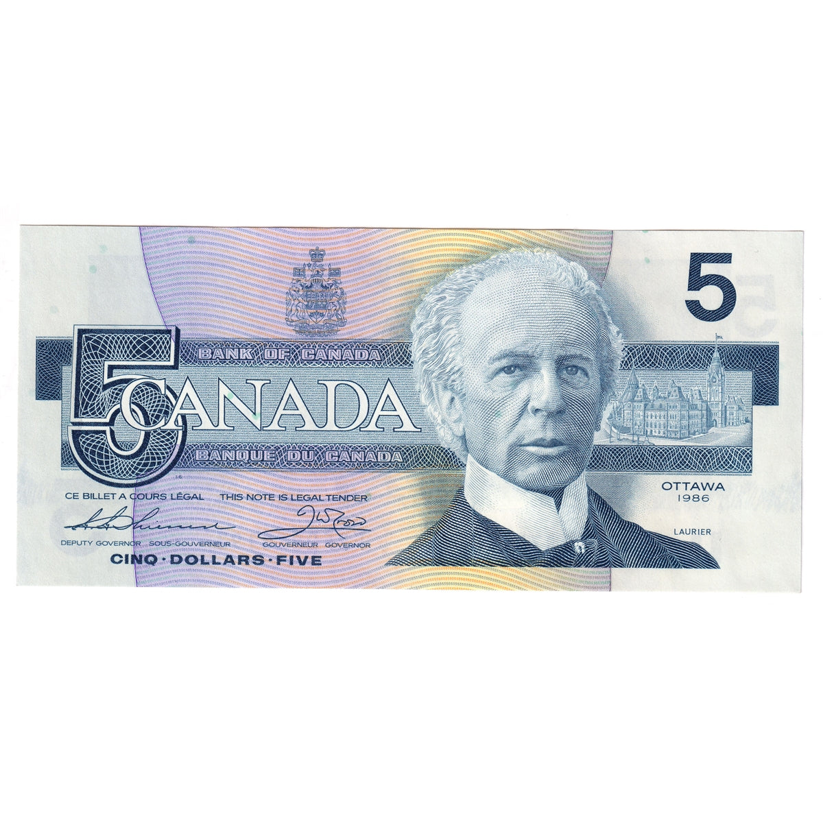 BC-56b 1986 Canada $5 Thiessen-Crow, FPF, CUNC