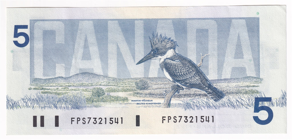 BC-56b 1986 Canada $5 Thiessen-Crow, FPT, AU-UNC