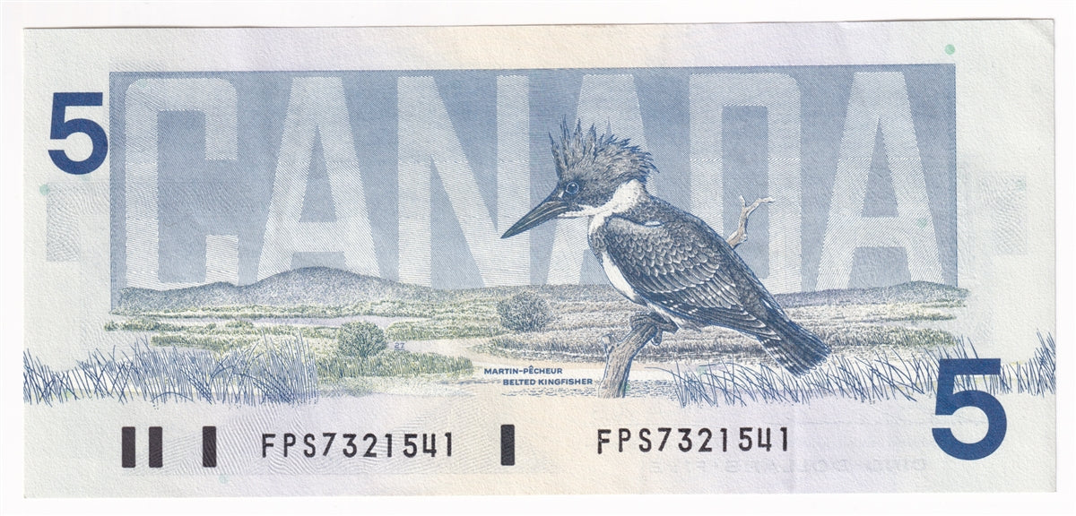 BC-56b 1986 Canada $5 Thiessen-Crow, FPT, AU-UNC
