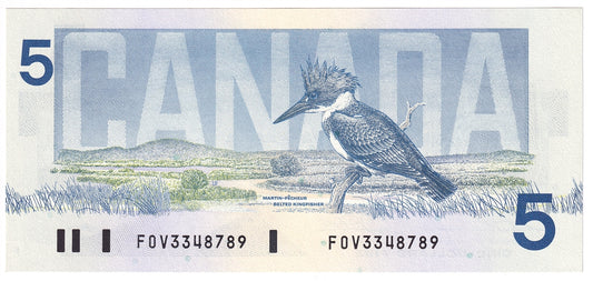 BC-56b 1986 Canada $5 Thiessen-Crow, FOV, AU-UNC