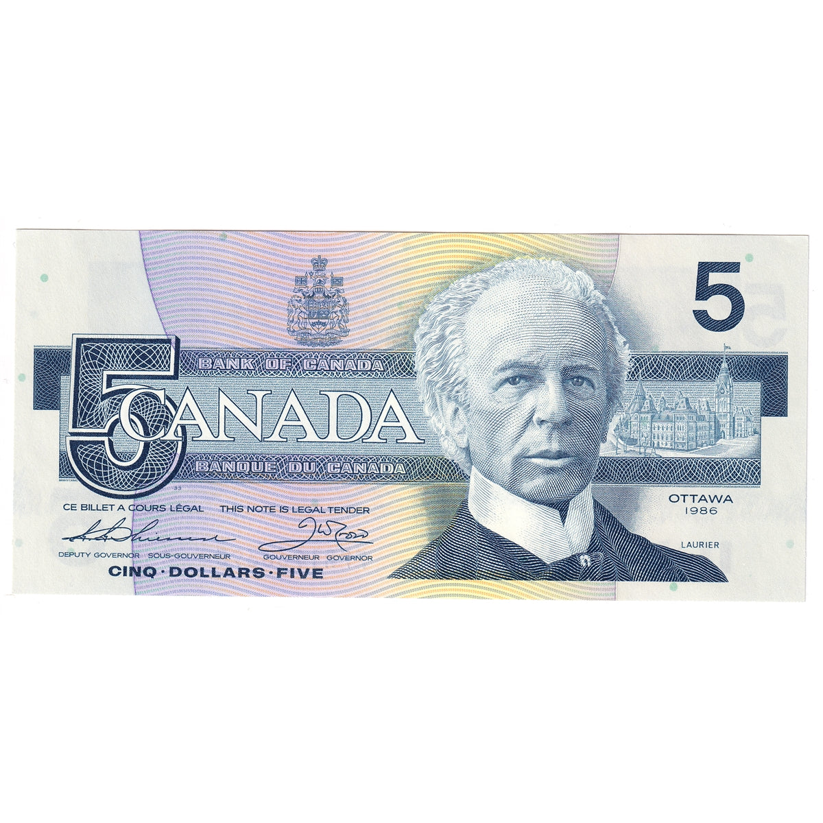 BC-56b 1986 Canada $5 Thiessen-Crow, FPR, CUNC