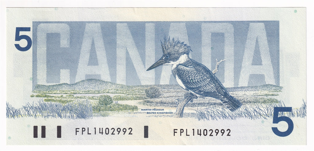 BC-56b 1986 Canada $5 Thiessen-Crow, FPS, Almost Uncirculated (AU50)