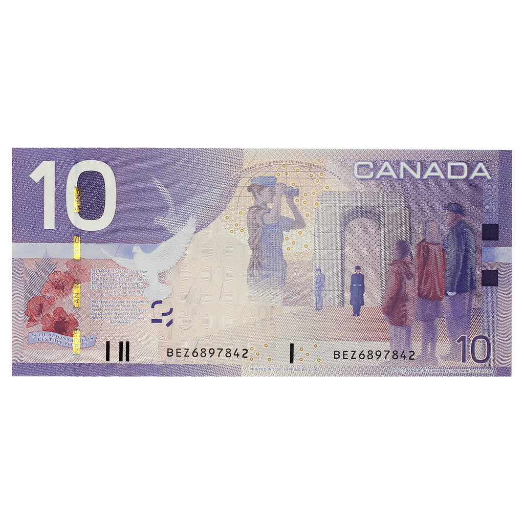 BC-68a 2005 Canada $10 Jenkins-Dodge, BEZ, Choice Uncirculated (CUNC63)