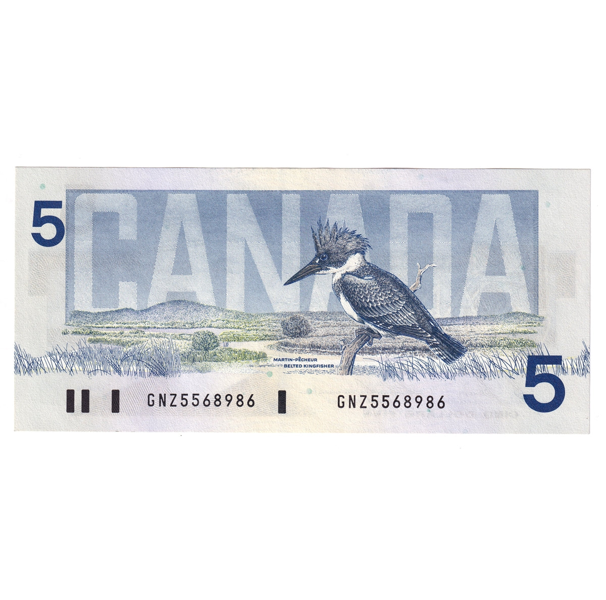 BC-56c 1986 Canada $5 Bonin-Thiessen, GNZ, Uncirculated (MS60)