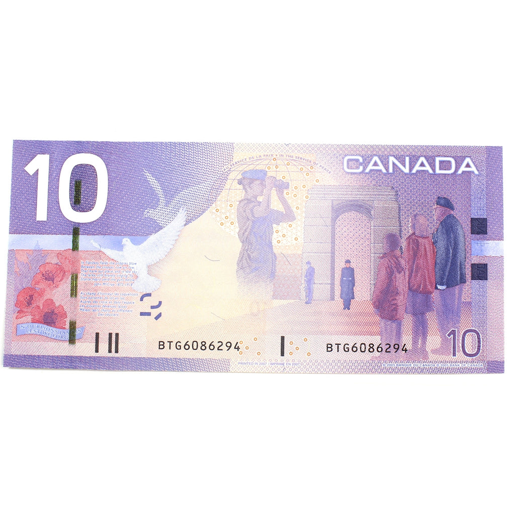 BC-68a 2007 Canada $10 Jenkins-Dodge, BTG, Choice Uncirculated (CUNC63)