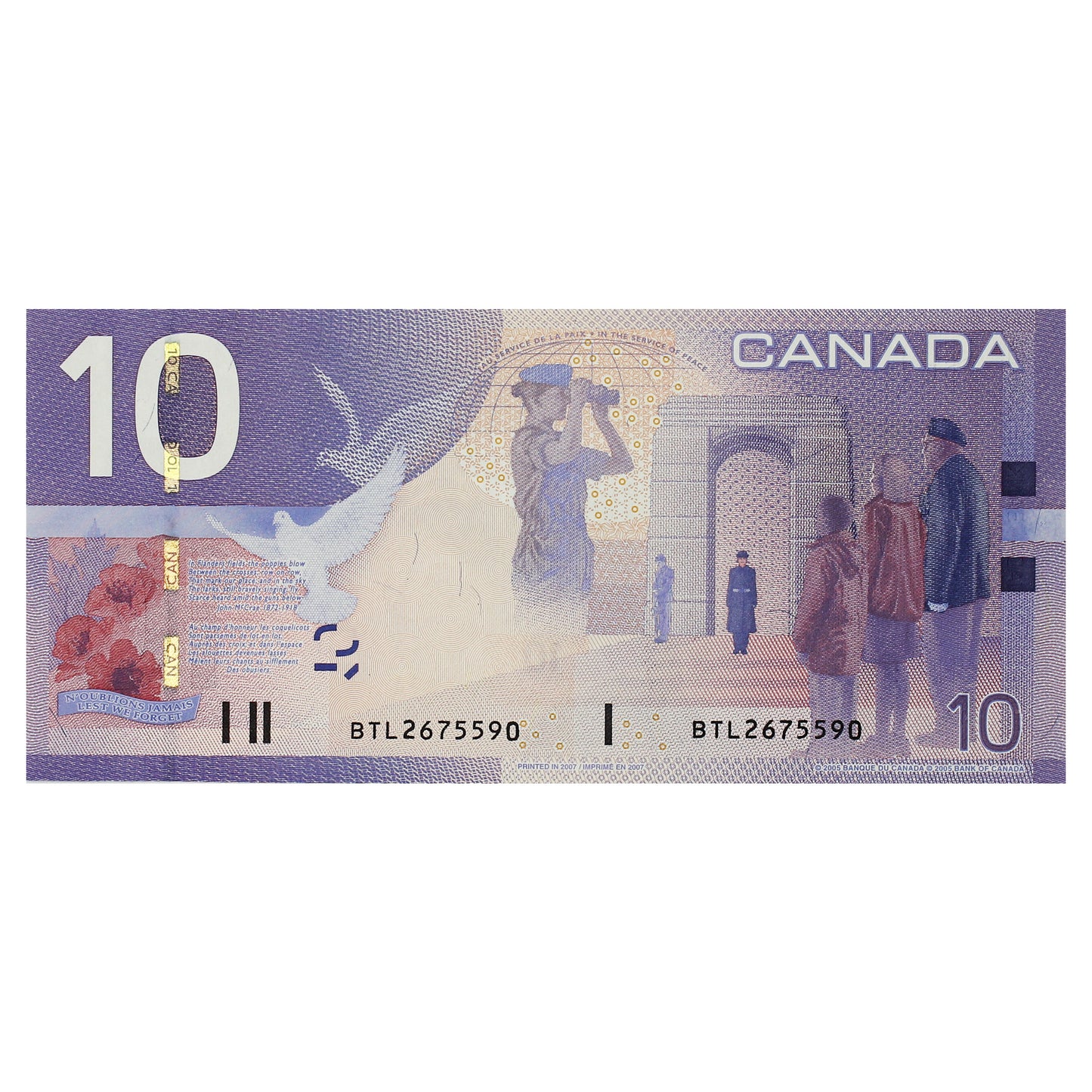BC-68aA 2007 Canada $10 Jenkins-Dodge, BTL (2.64-2.68), Choice Uncirculated (CUNC63)