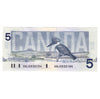 BC-56d 1986 Canada $5 Knight-Thiessen, ANJ, AU-UNC