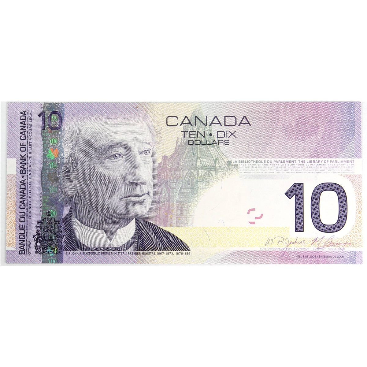 BC-68bA 2008 Canada $10 Jenkins-Carney, BTW (2.135M-2.160M), Choice Uncirculated (CUNC63)