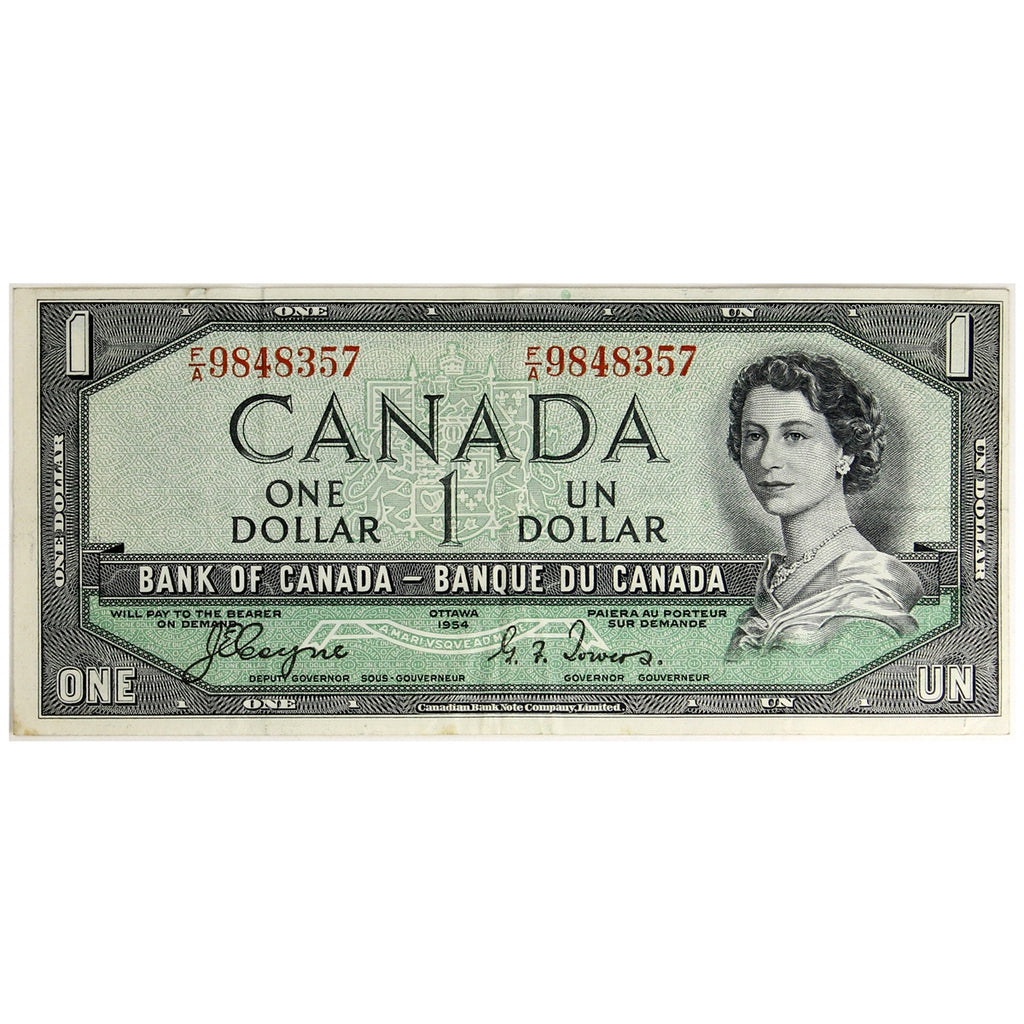 BC-29a 1954 Canada $1 Coyne-Towers, Devil's Face, F/A, VF-EF (VF30)