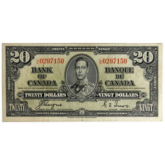 BC-25c 1937 Canada $20 Coyne-Towers, L/E, F-VF (F15)