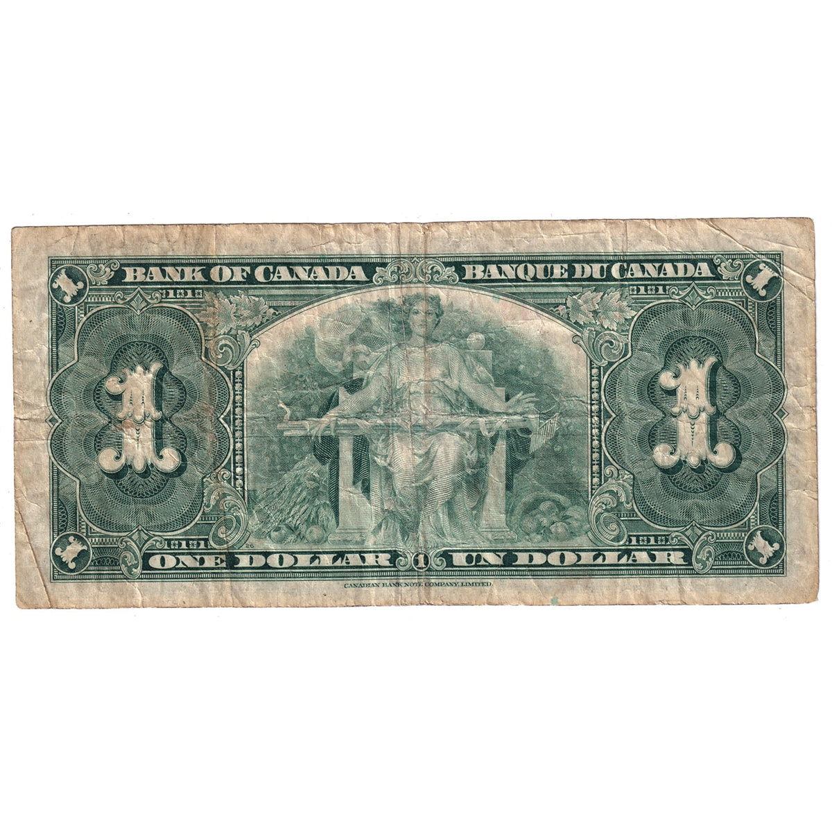 BC-21c 1937 Canada $1 Gordon-Towers, K/L, F-VF (F15)