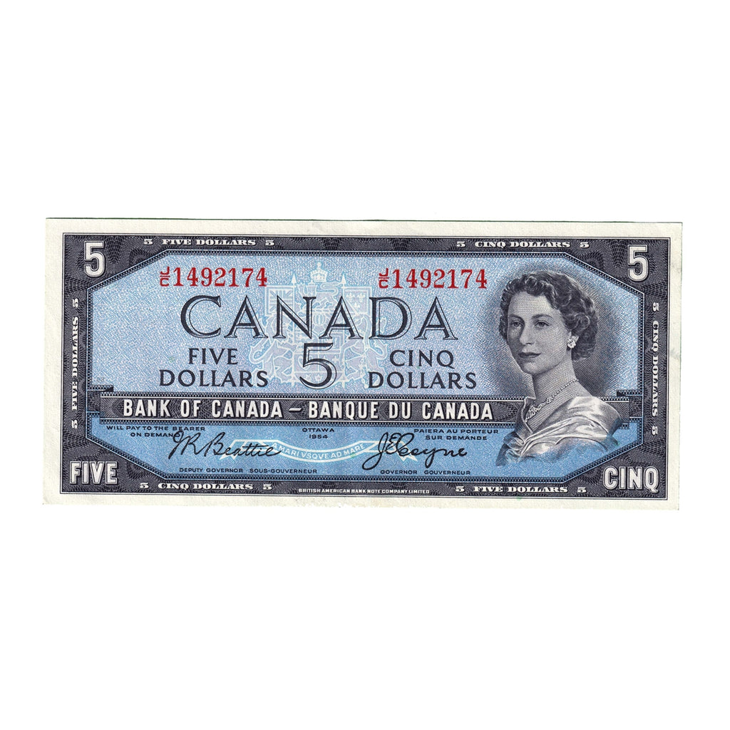 BC-39a 1954 Canada $5 Beattie-Coyne, J/C, AU-UNC (AU55)