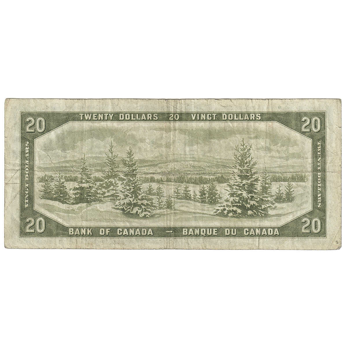 BC-33b 1954 Canada $20 Beattie-Coyne, Devil's Face, C/E, VG-F (VG10)