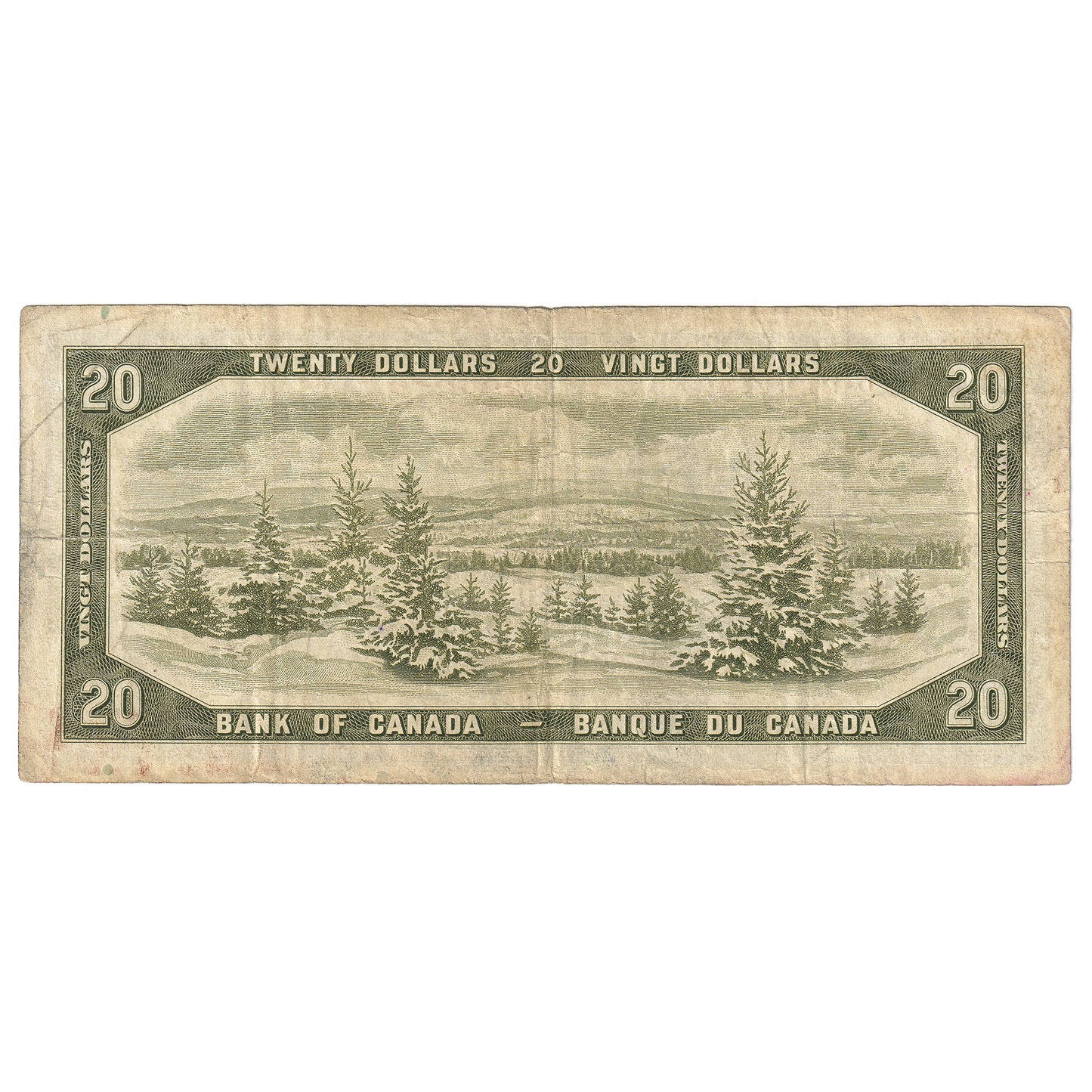 BC-33b 1954 Canada $20 Beattie-Coyne, Devil's Face, D/E, VG-F (VG10)