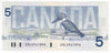BC-56c 1986 Canada $5 Bonin-Thiessen, GOL, Almost Uncirculated (AU50)