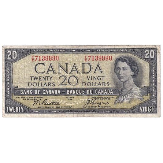 BC-41a 1954 Canada $20 Beattie-Coyne, F/E, Circ