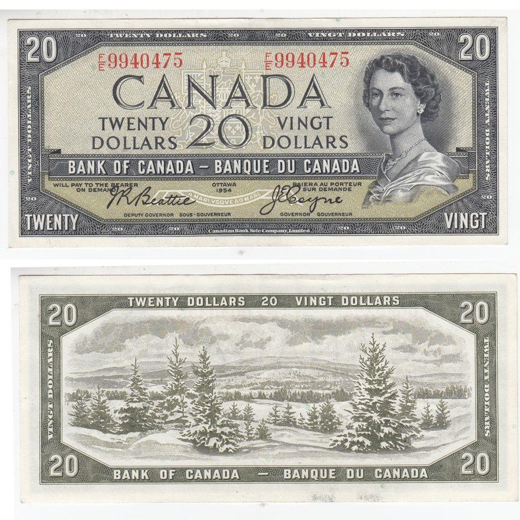 BC-41a 1954 Canada $20 Beattie-Coyne, F/E, Extra Fine (EF40)