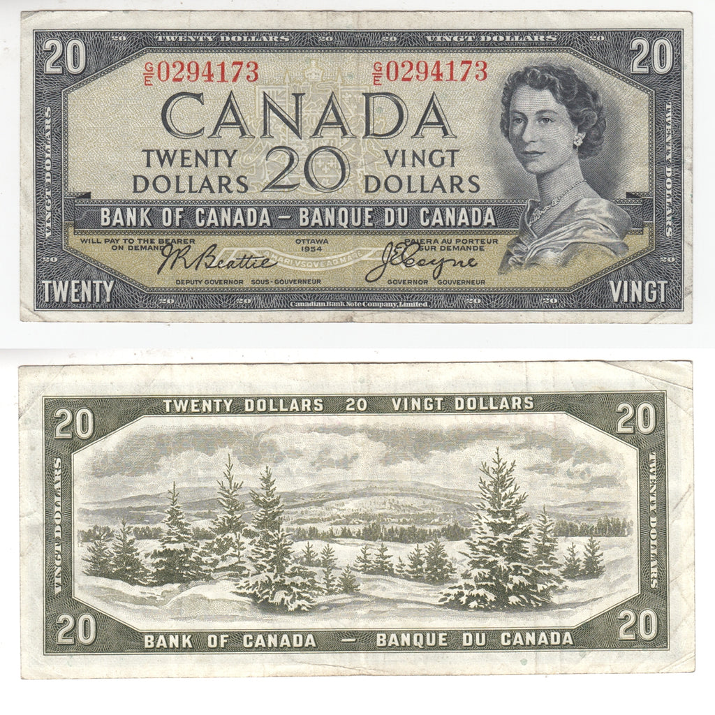 BC-41a 1954 Canada $20 Beattie-Coyne, G/E, Very Fine (VF20)