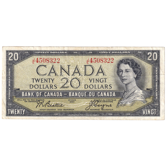 BC-41a 1954 Canada $20 Beattie-Coyne, J/E, VF