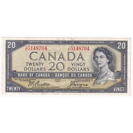 BC-41a 1954 Canada $20 Beattie-Coyne, J/E, VF-EF