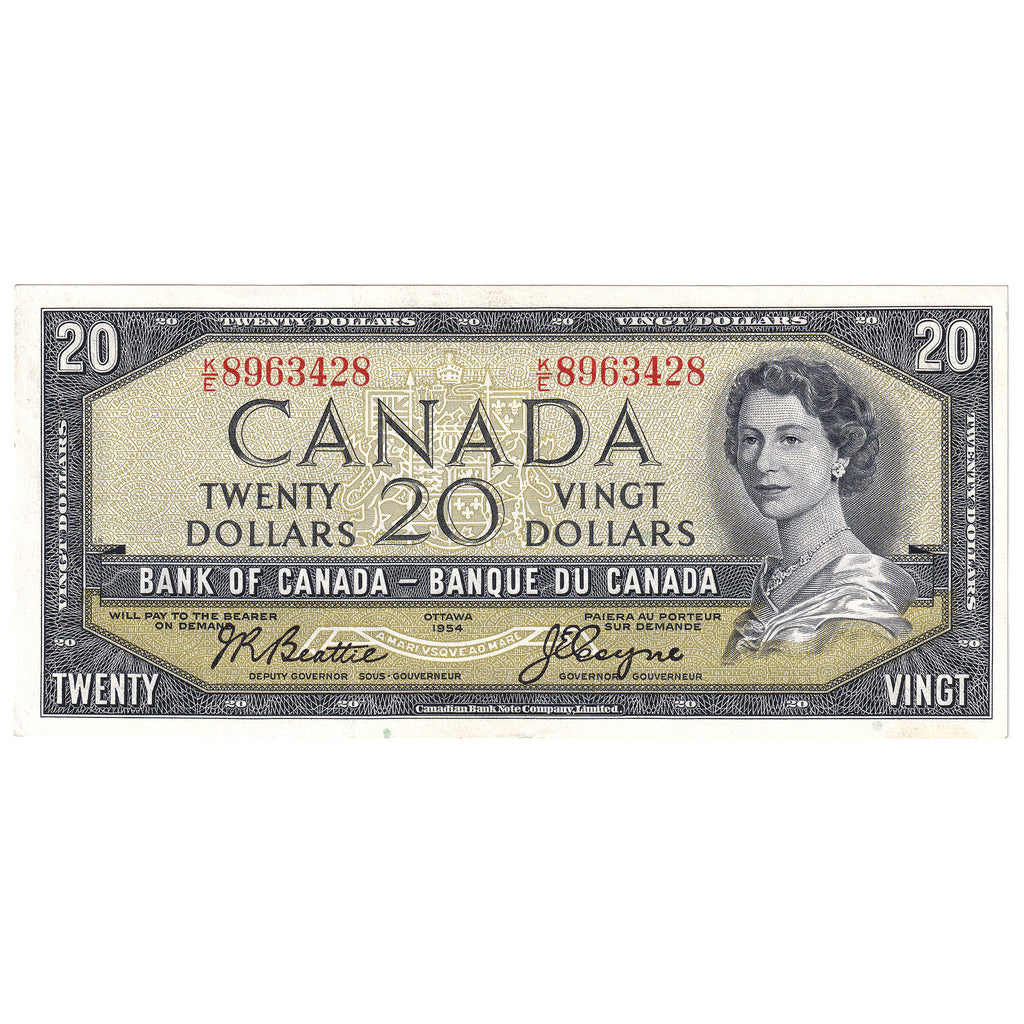 BC-41a 1954 Canada $20 Beattie-Coyne, K/E, Extra Fine (EF40)
