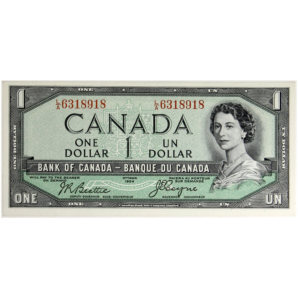 BC-29b 1954 Canada $1 Beattie-Coyne, Devil's Face, L/A, EF-AU (EF45)