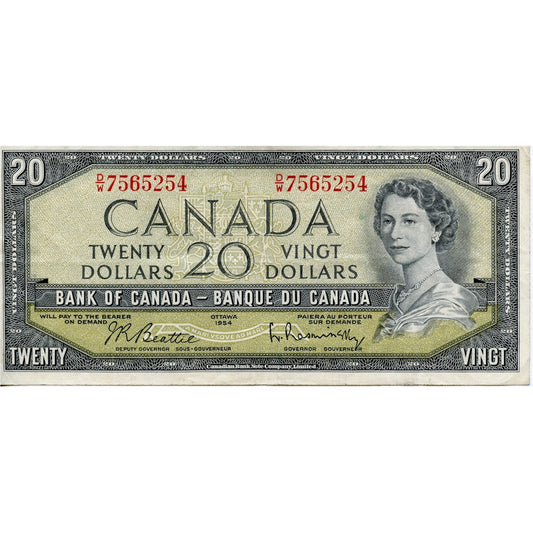 BC-41b 1954 Canada $20 Beattie-Rasminsky, D/W, VF