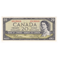 BC-41b 1954 Canada $20 Beattie-Rasminsky, E/W, AU-UNC