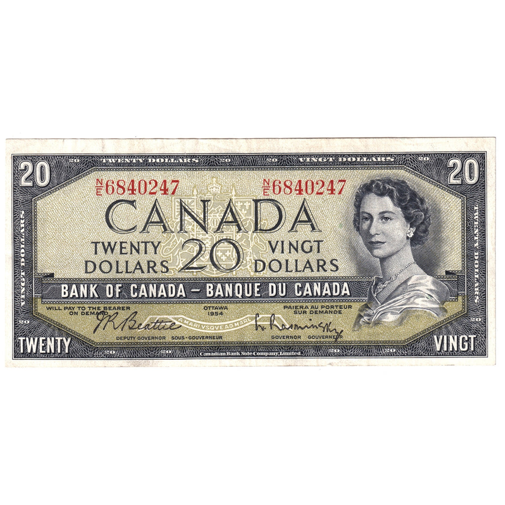 BC-41b 1954 Canada $20 Beattie-Rasminsky, N/E, VF-EF