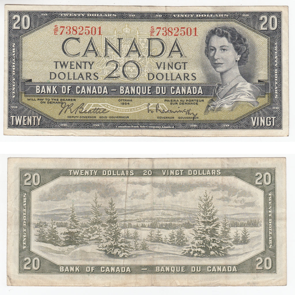BC-41b 1954 Canada $20 Beattie-Rasminsky, S/E, VF