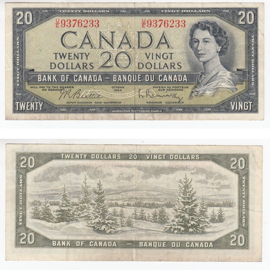 BC-41b 1954 Canada $20 Beattie-Rasminsky, U/E, VF