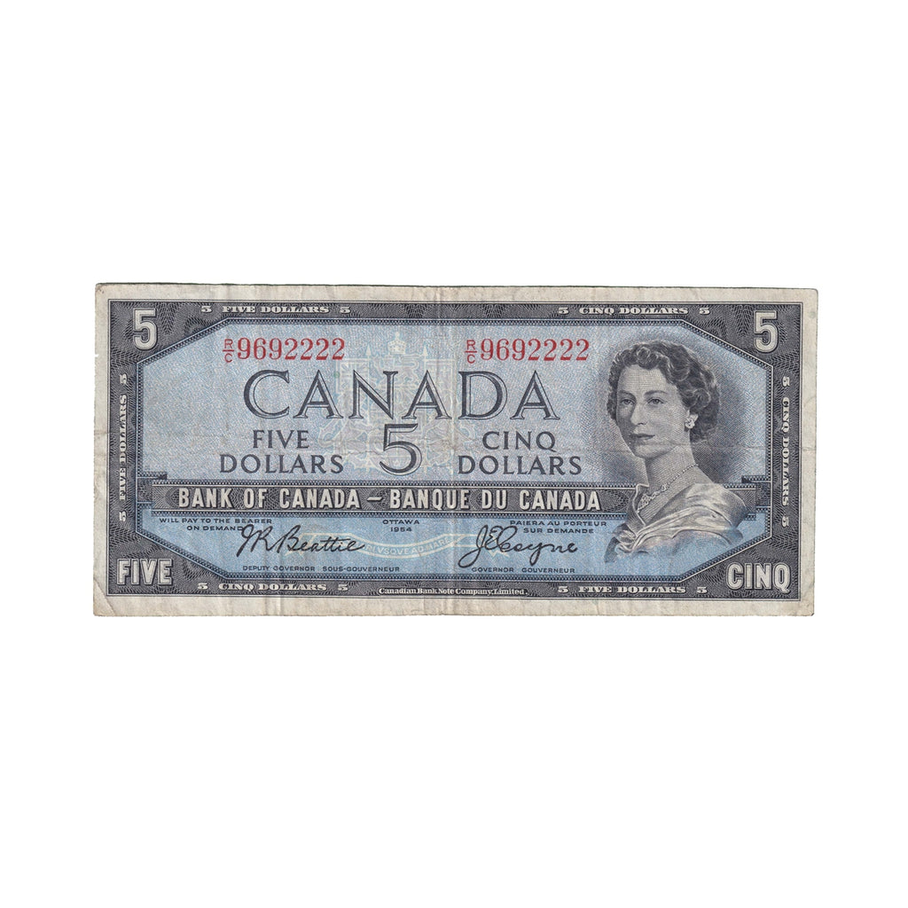 BC-39a-i 1954 Canada $5 Beattie-Coyne, R/C, F-VF (F15)