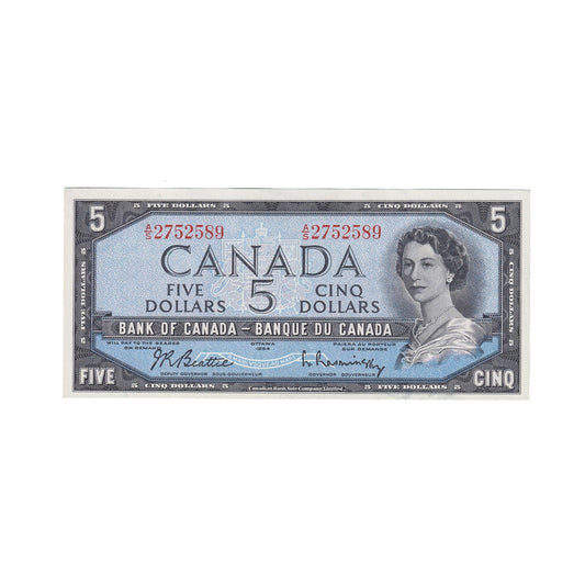 BC-39b 1954 Canada $5 Beattie-Rasminsky, A/S, UNC